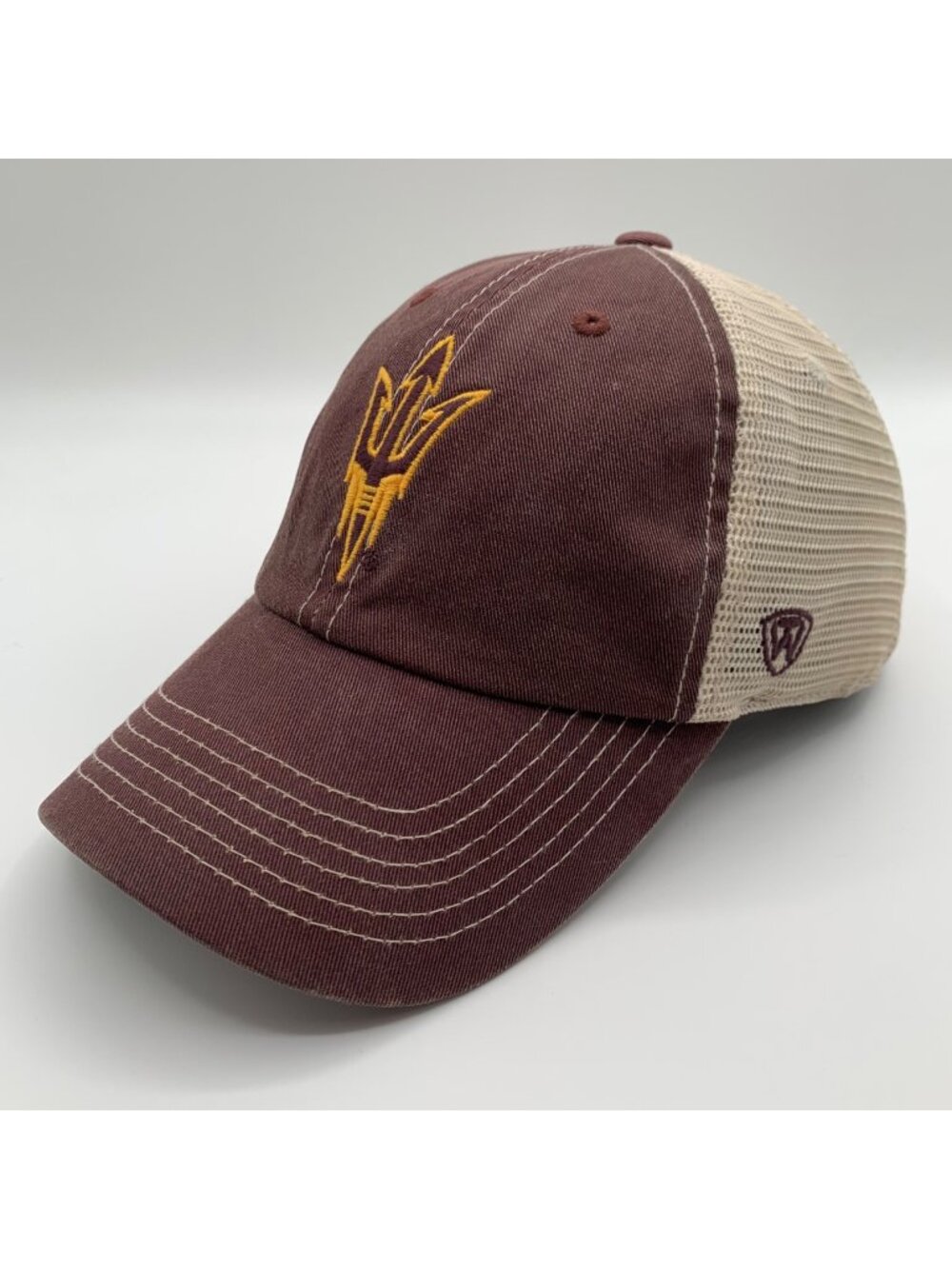 Arizona State Sun Devils NCAA Maroon Beige Top of the World Snapback Trucker Hat